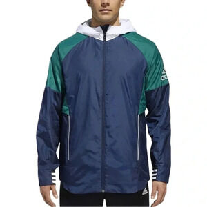 Adidas Men's ID Athletics Woven Shell Jacket, Blue. Green. Size Large. NWT’s